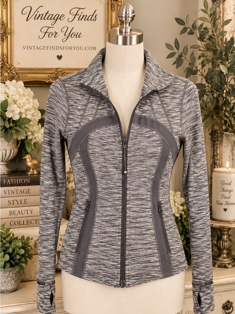 Lululemon Define Jacket Space Dye Gray White Full Zip Women’s Size 8